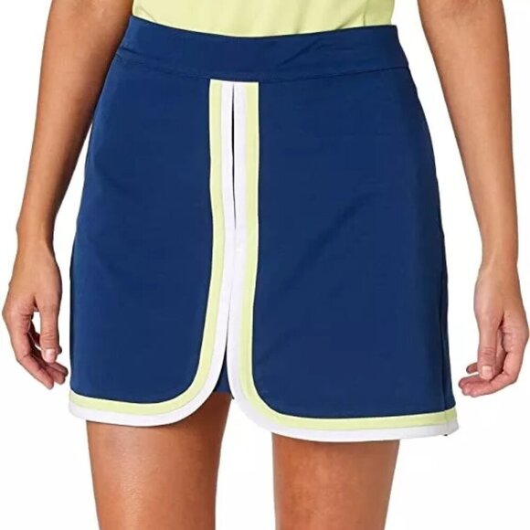 Lady Hagen Watercolor Colorblock Skort Womens Sz 8 Navy Blue Yelllow Tennis Golf - Picture 2 of 16